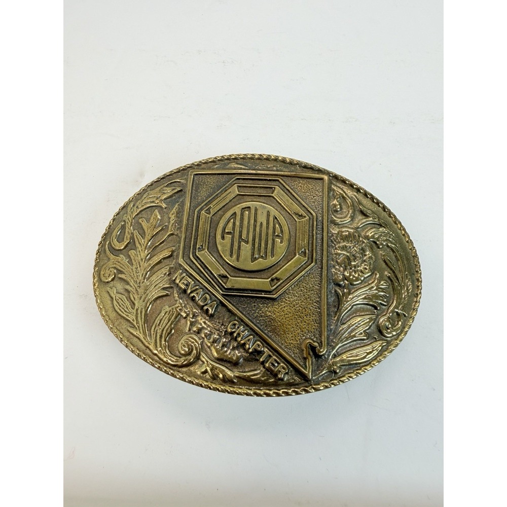 American Public Works Association APWA Nevada Chapter Bronze Belt Buckle